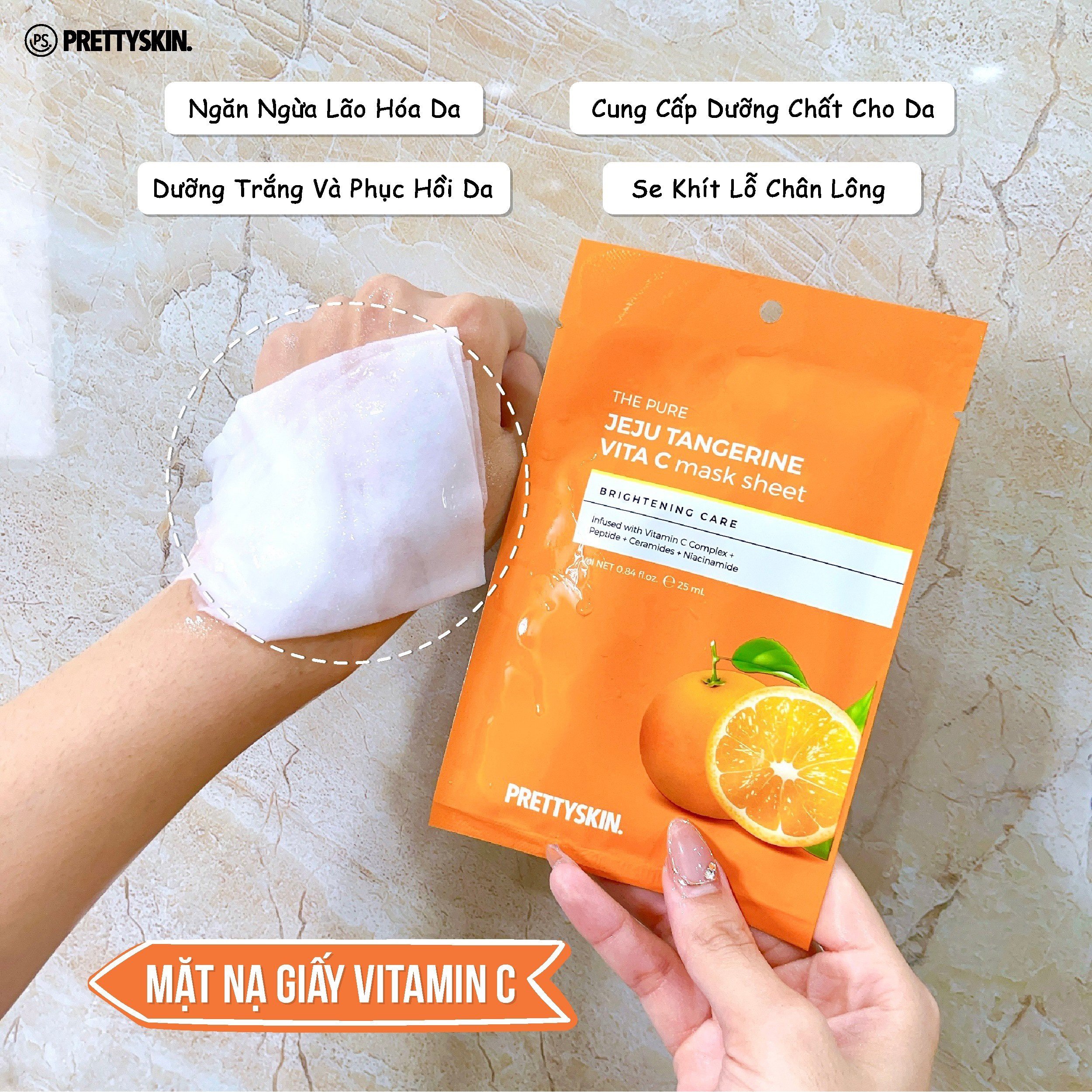 Mặt nạ trắng da Vita C Tangerine Prettyskin