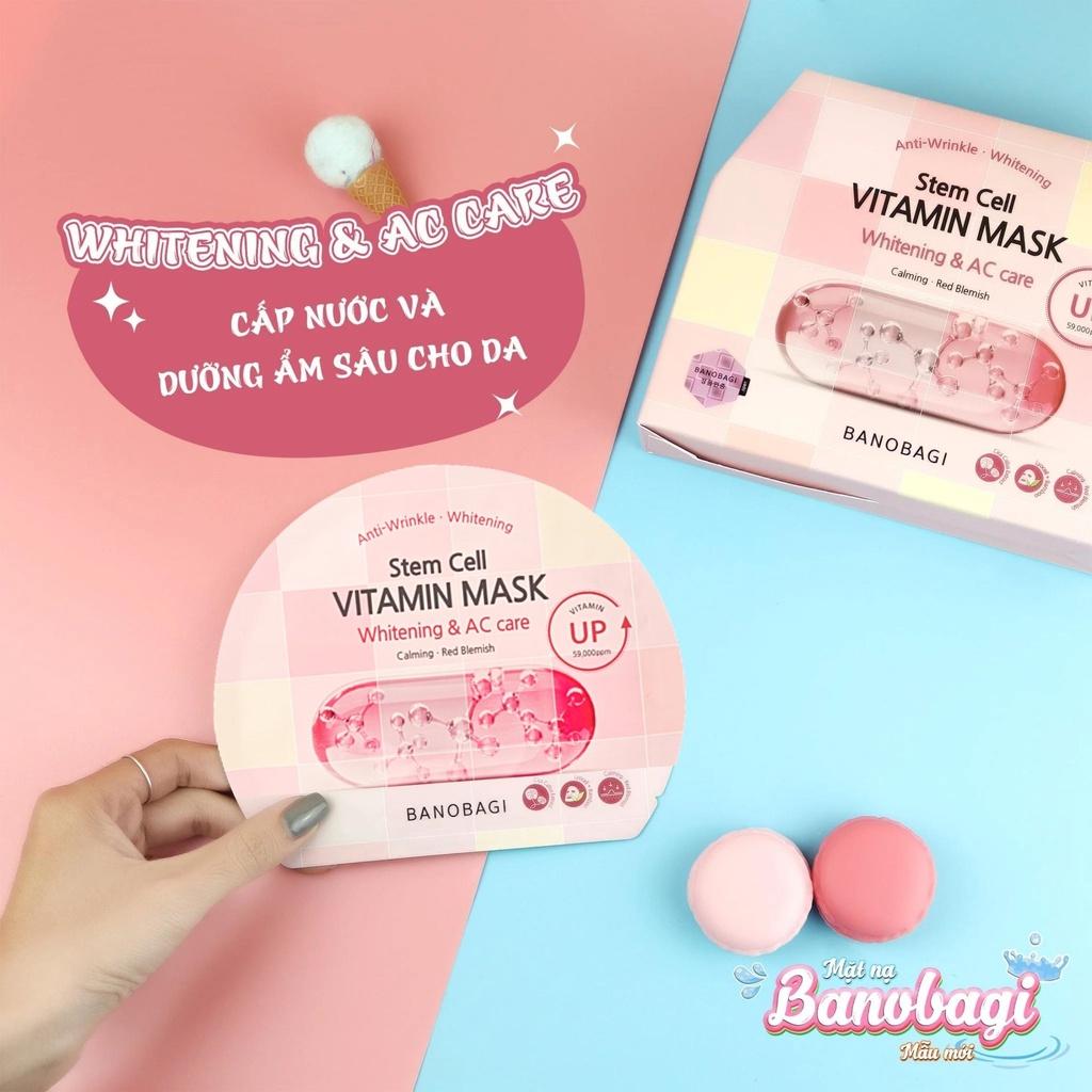 Mặt Nạ Banobagi Stem Cell Vitamin Mask Whitening & AC Care (Hồng)