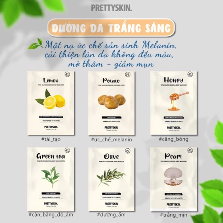 Mặt nạ PrettySkin dưỡng da trắng sáng