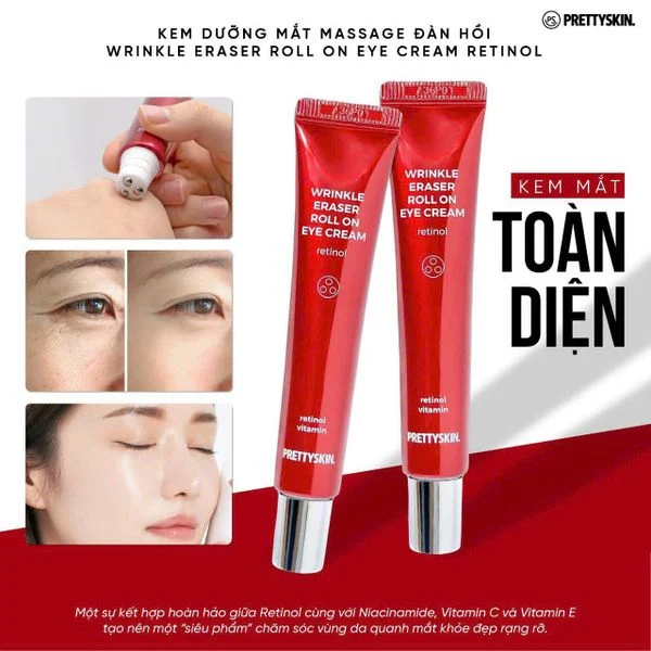 Kem mắt Wrinkle Eraser Rollom Eye Prettyskin 30ml