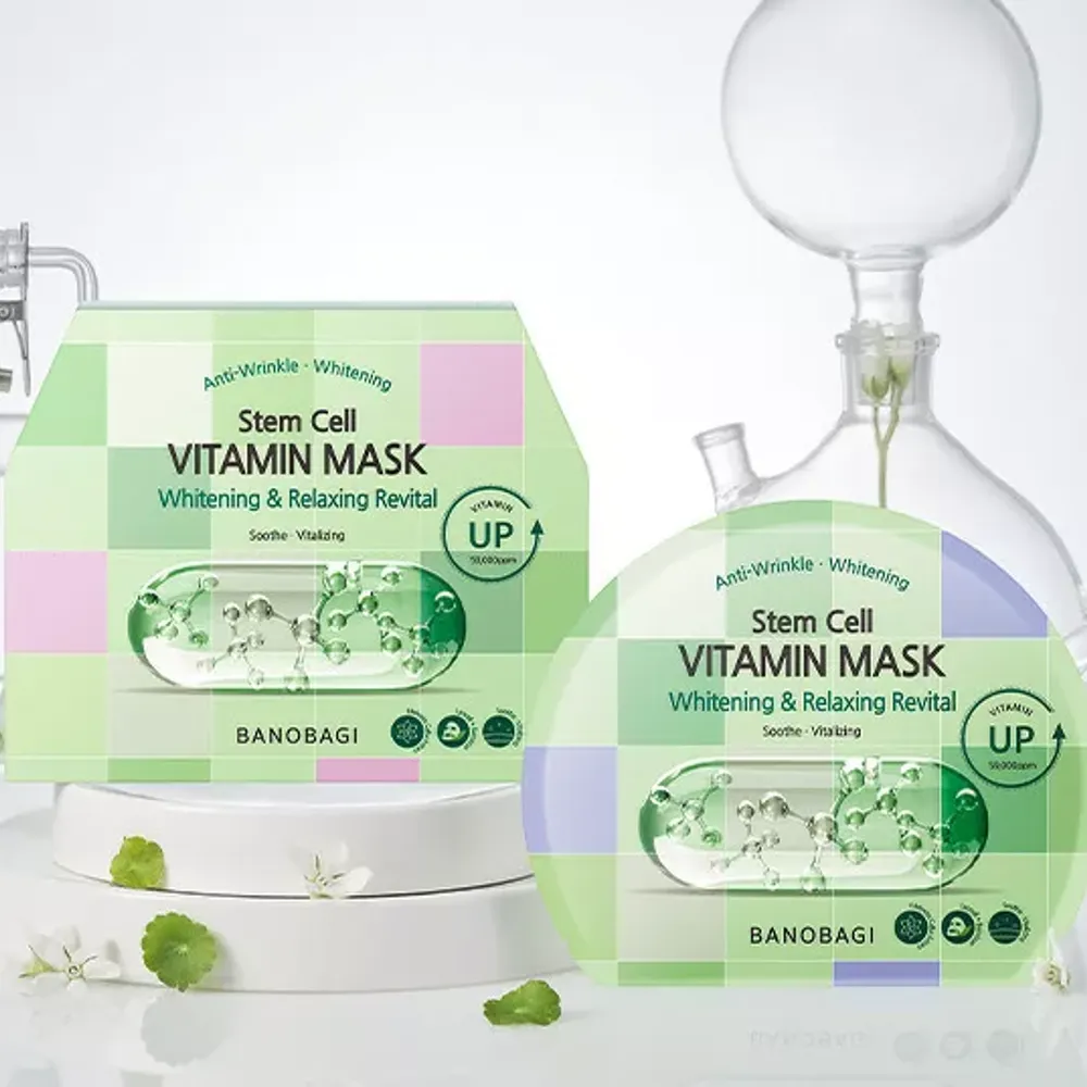 Mặt Nạ Banobagi Stem Cell Vitamin Mask Whitening & Relaxing Revital (Xanh Lá Cây)