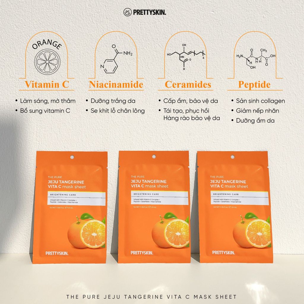 Mặt nạ trắng da Vita C Tangerine Prettyskin