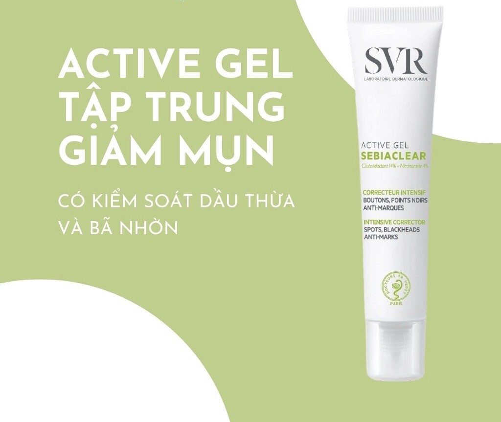 Gel Dưỡng Trị Mụn, Kiểm Soát Dầu SVR Sebiaclear Active gel