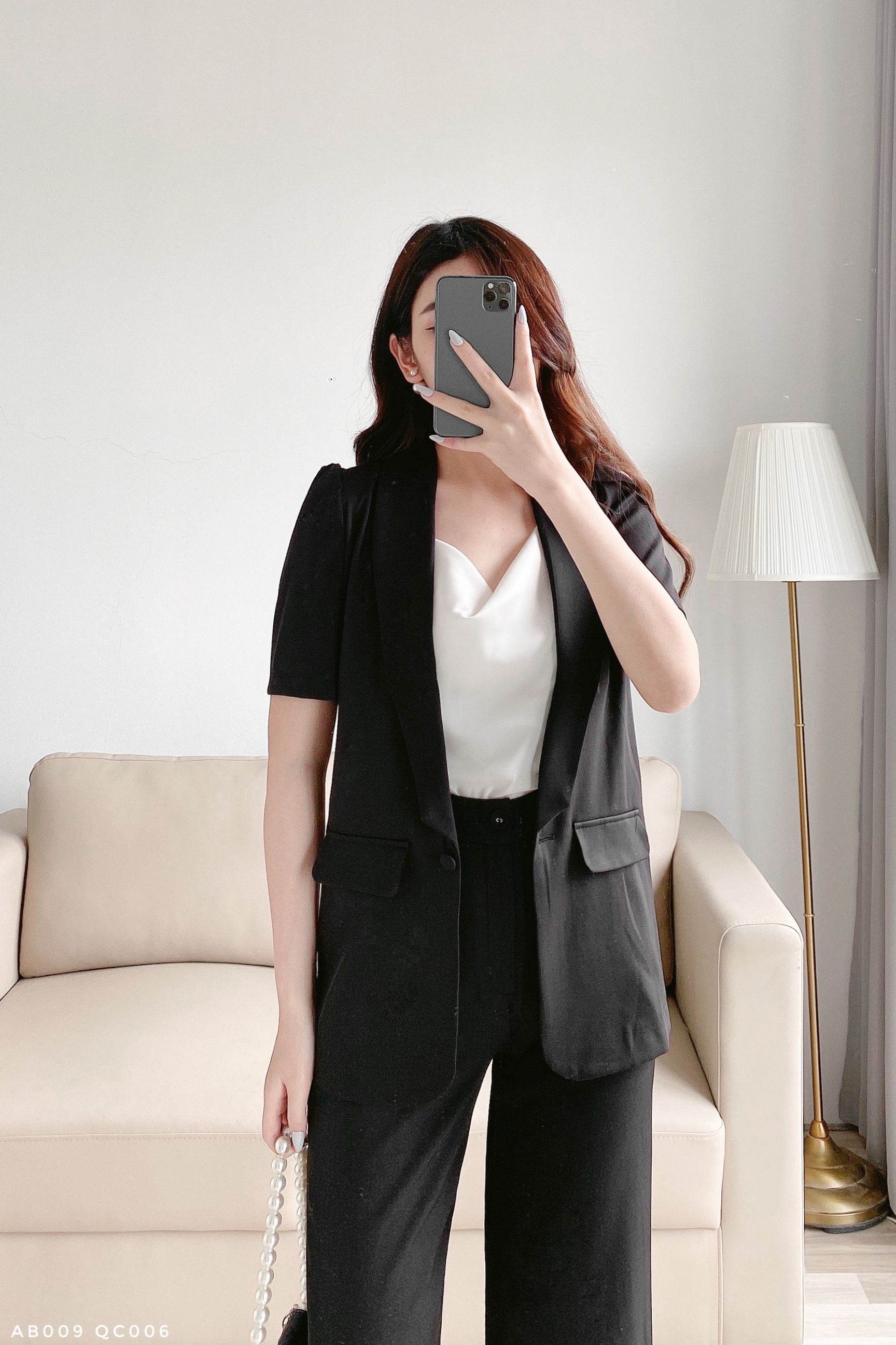 Áo blazer tay cộc bồng trẻ trung