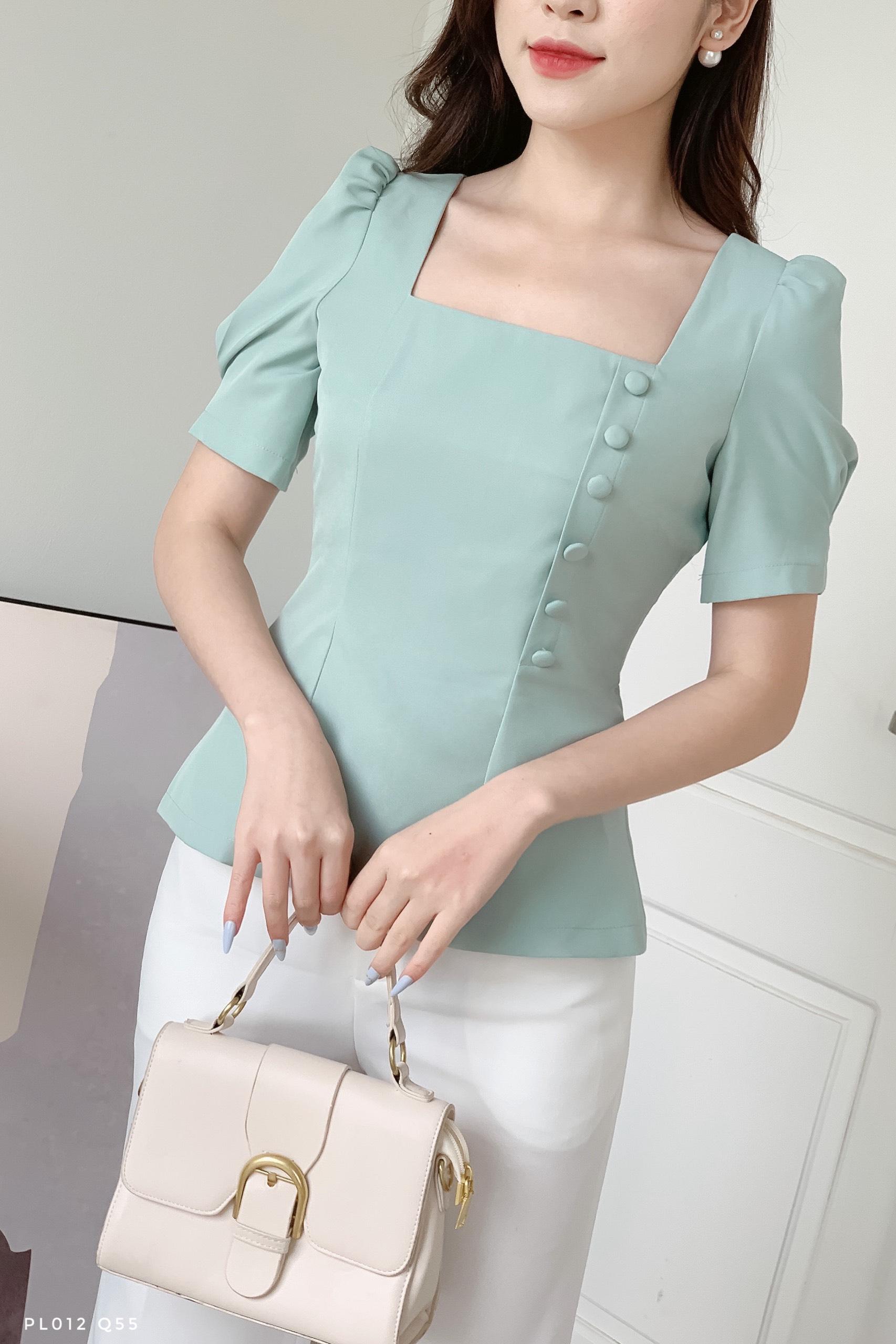 Áo peplum phối cúc bọc sang chảnh