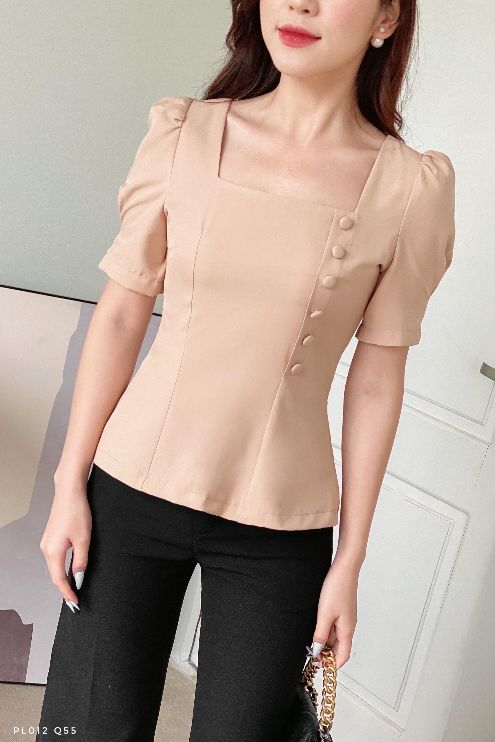 Áo peplum phối cúc bọc sang chảnh