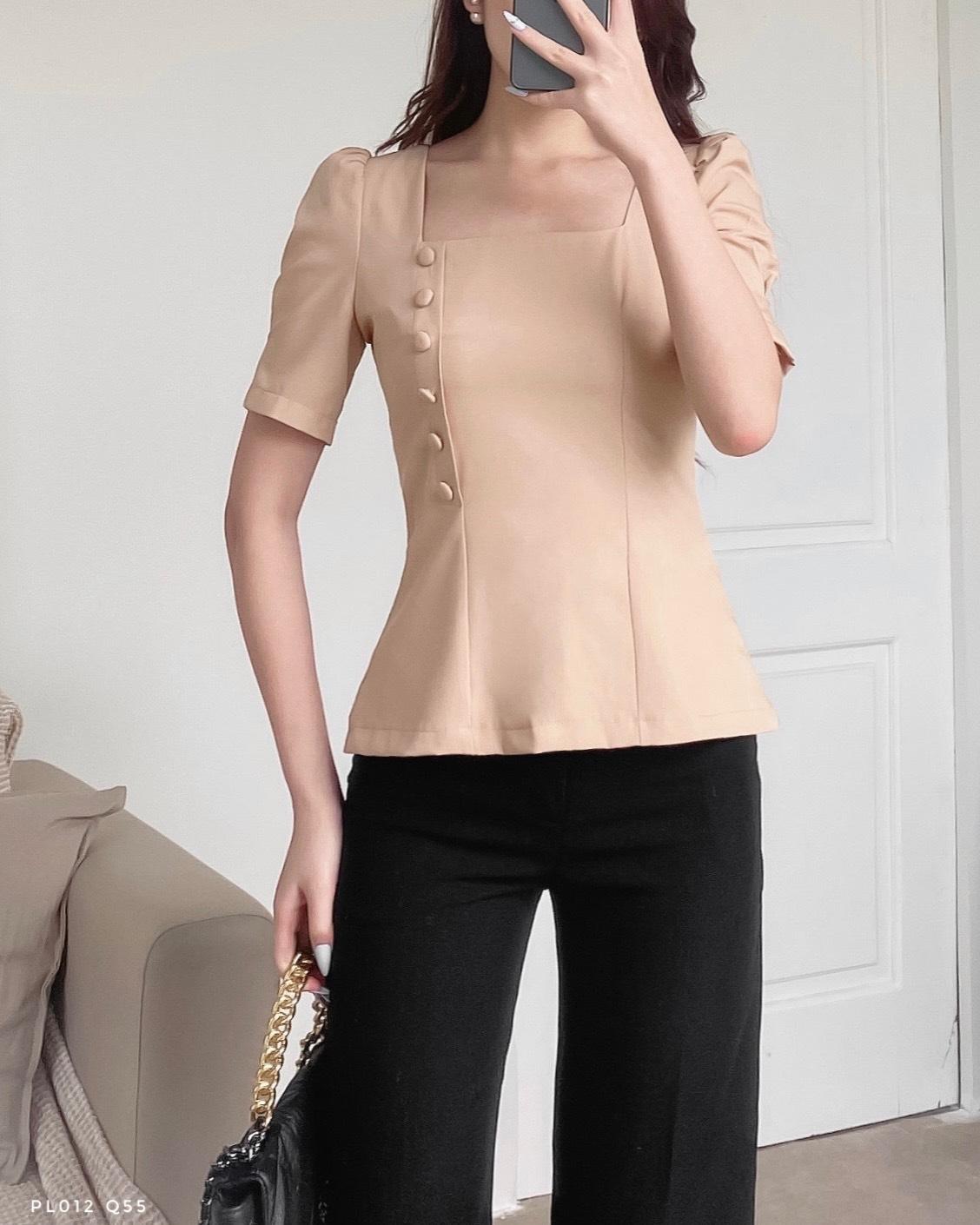 Áo peplum phối cúc bọc sang chảnh