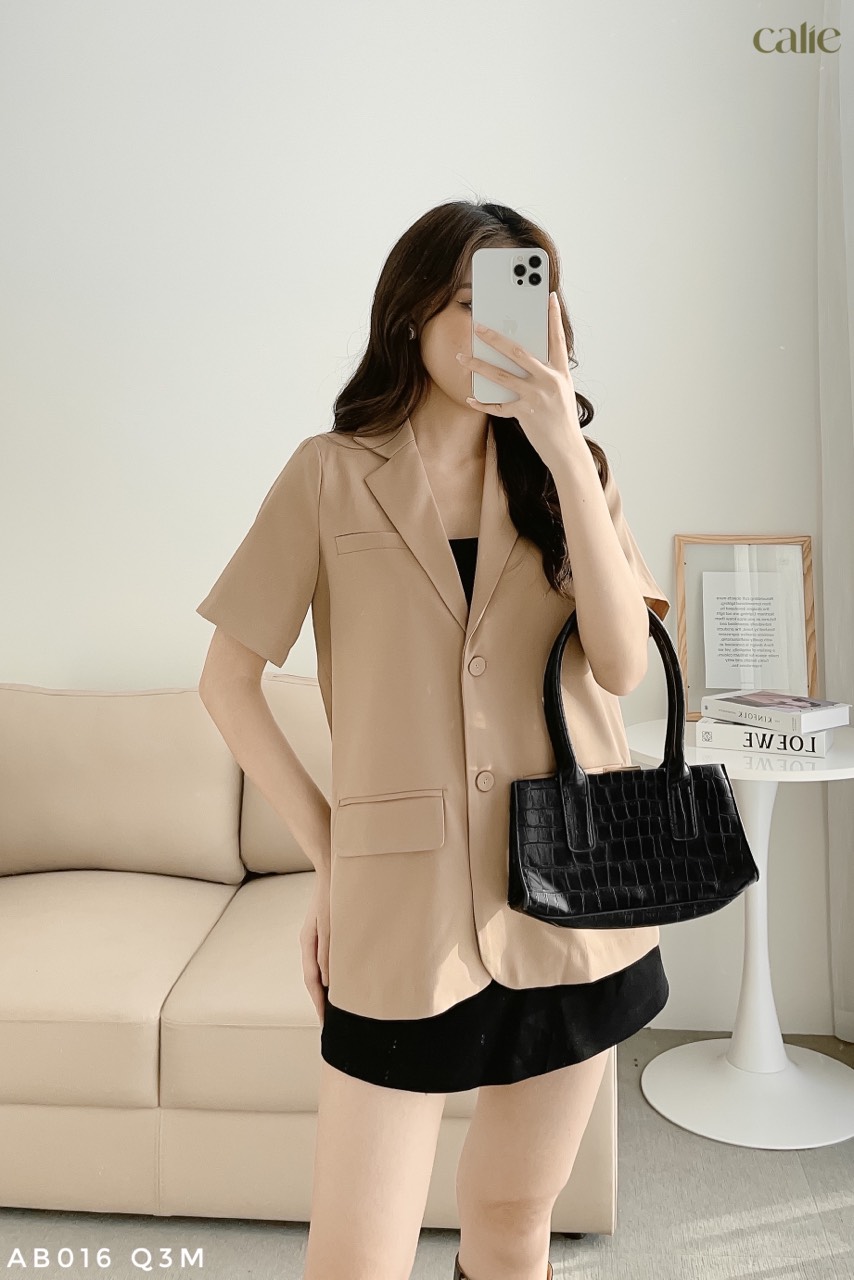 Áo blazer basic cộc tay trẻ trung