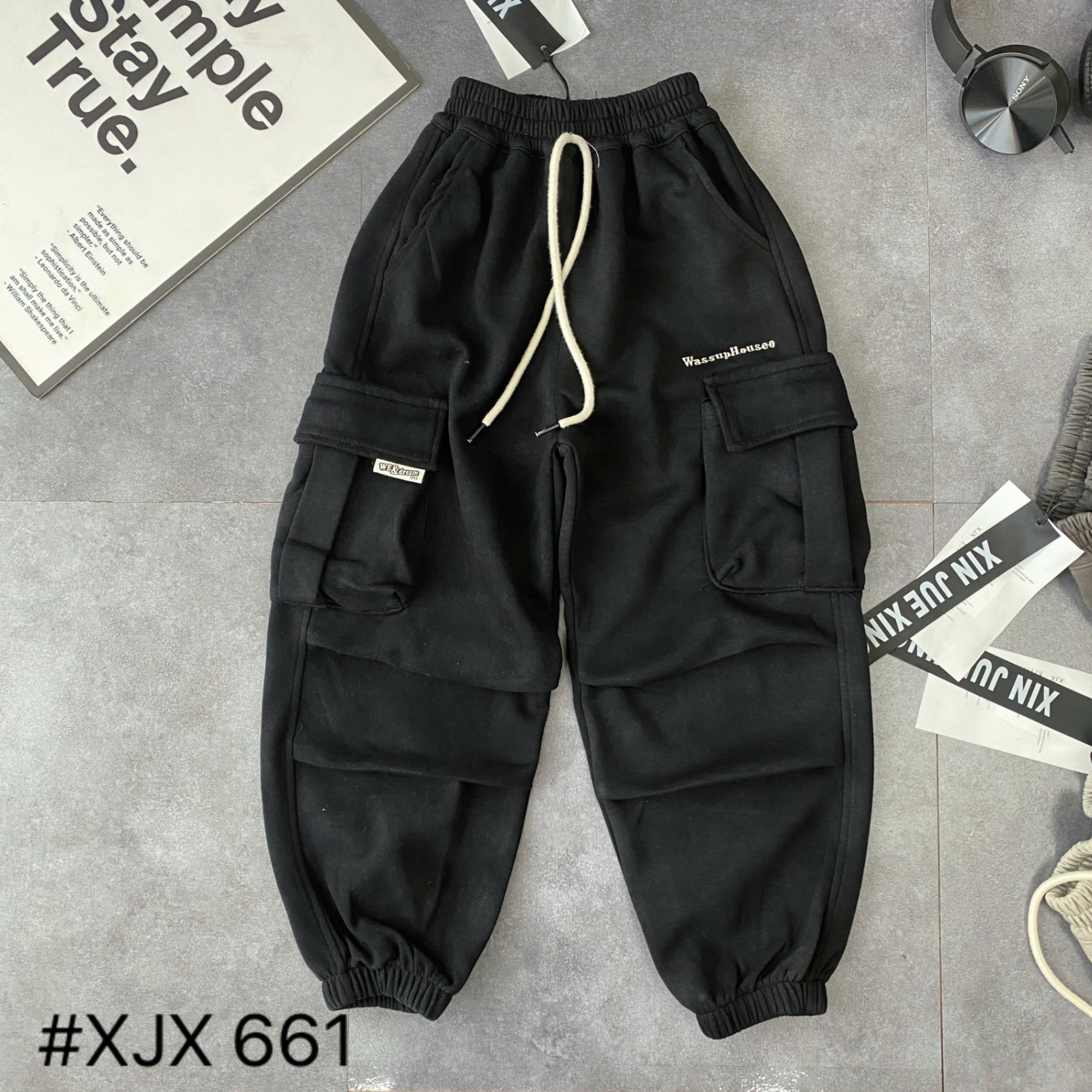 XJX661-Quần jogger loang túi hộp