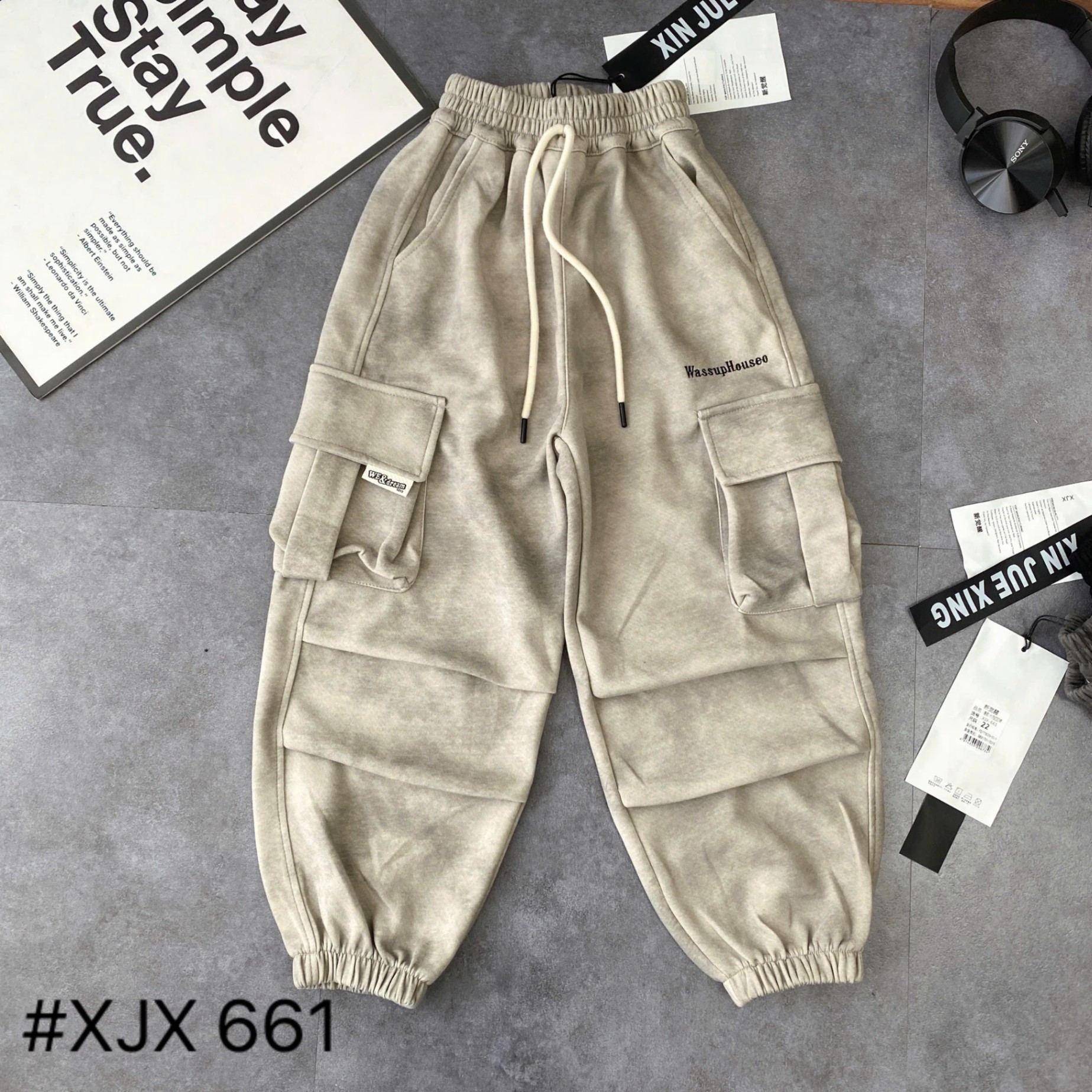 XJX661-Quần jogger loang túi hộp