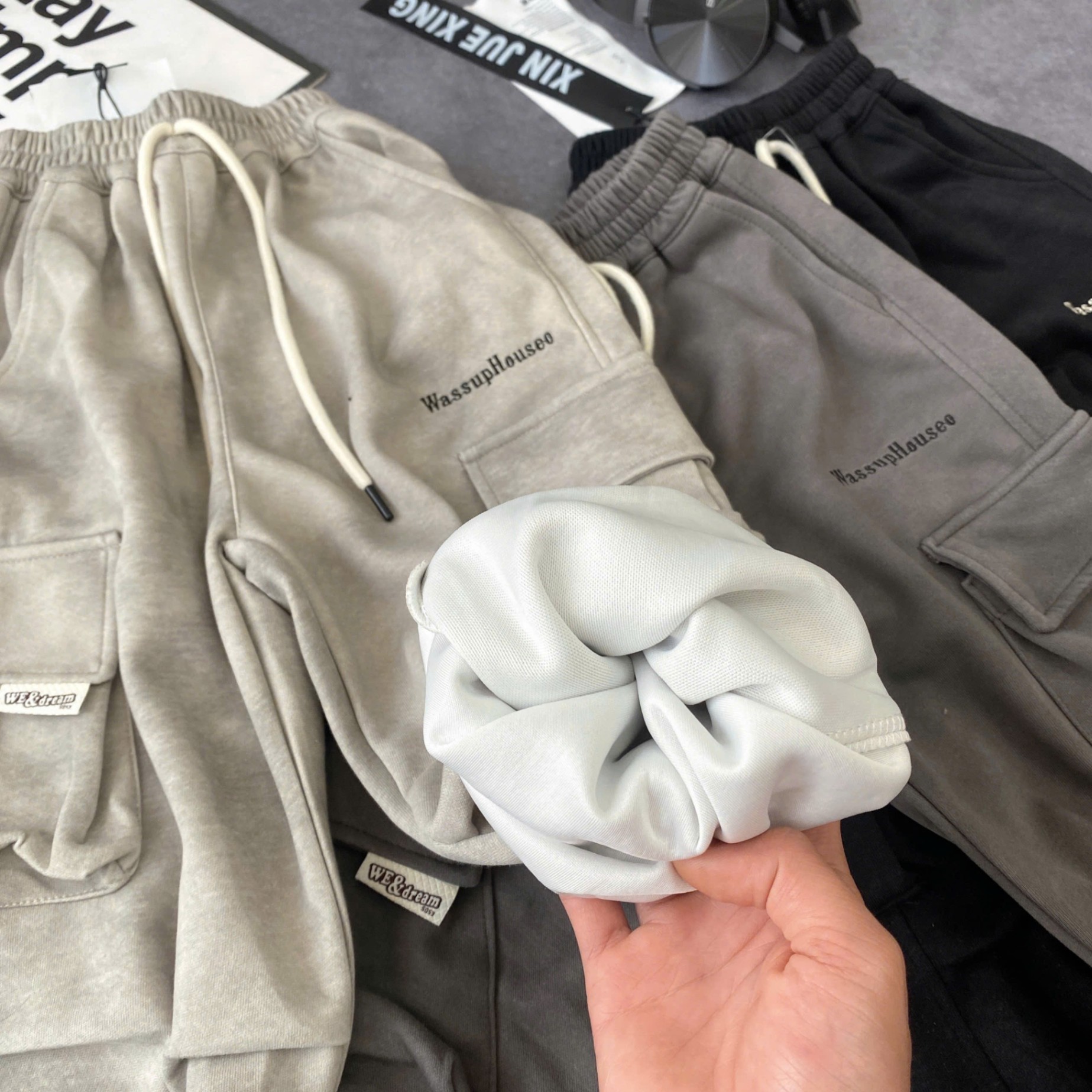 XJX661-Quần jogger loang túi hộp