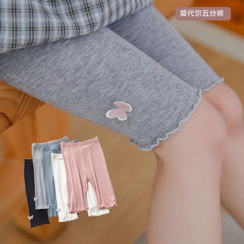 Set 4 quần legging lửng- viền bèo