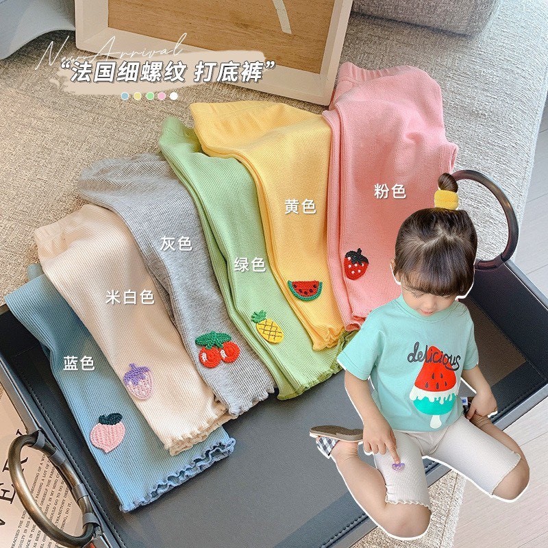 Set 4 quần legging lửng- viền bèo