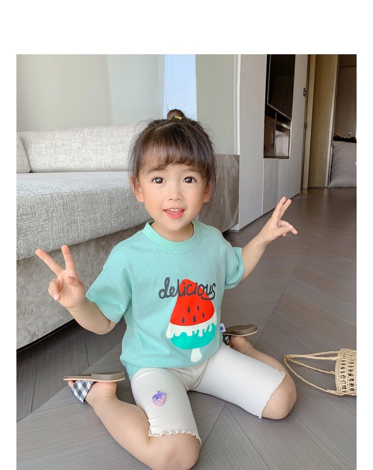 Set 4 quần legging lửng- viền bèo