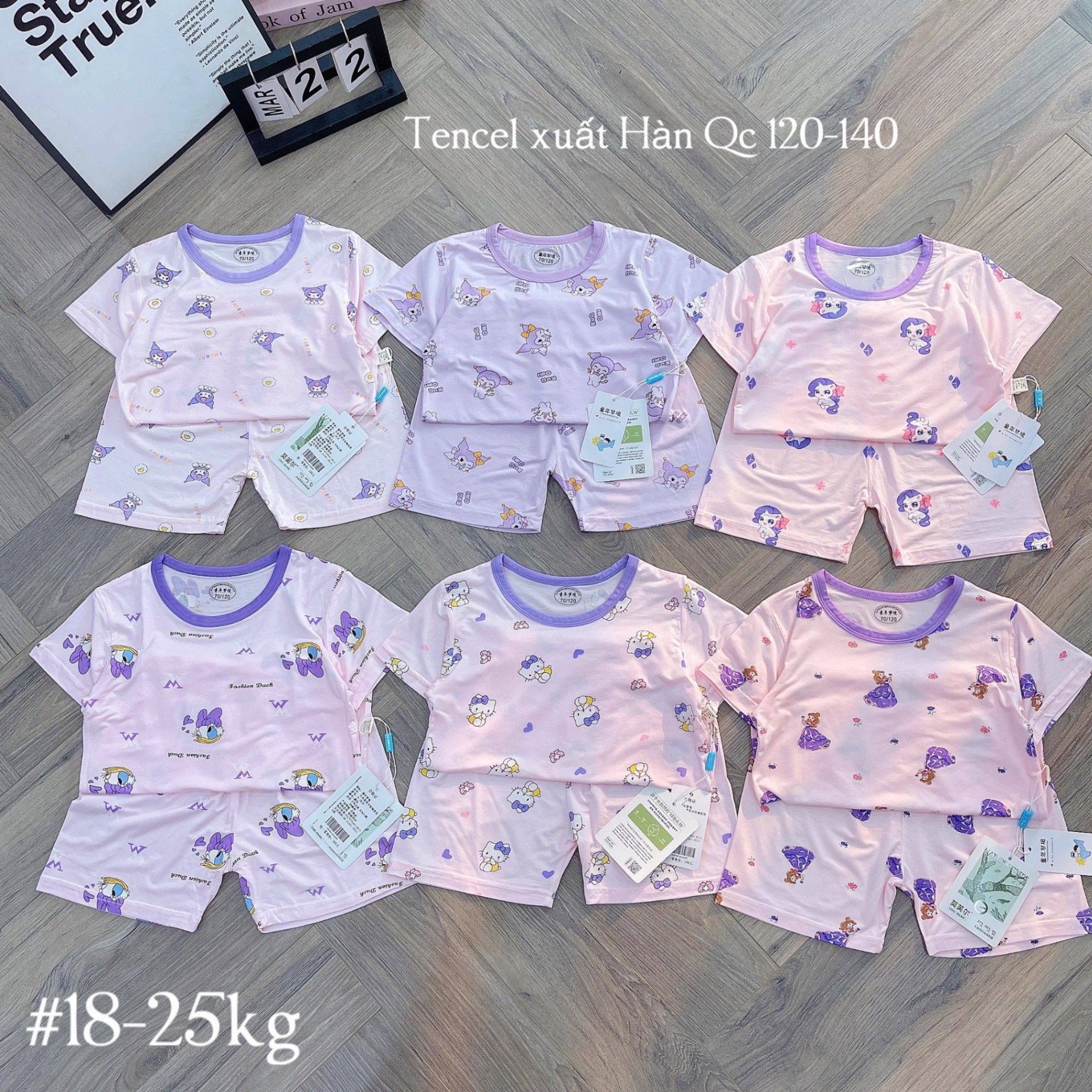BỘ XUẤT HÀN TENCEL BÉ GÁI(120-140)