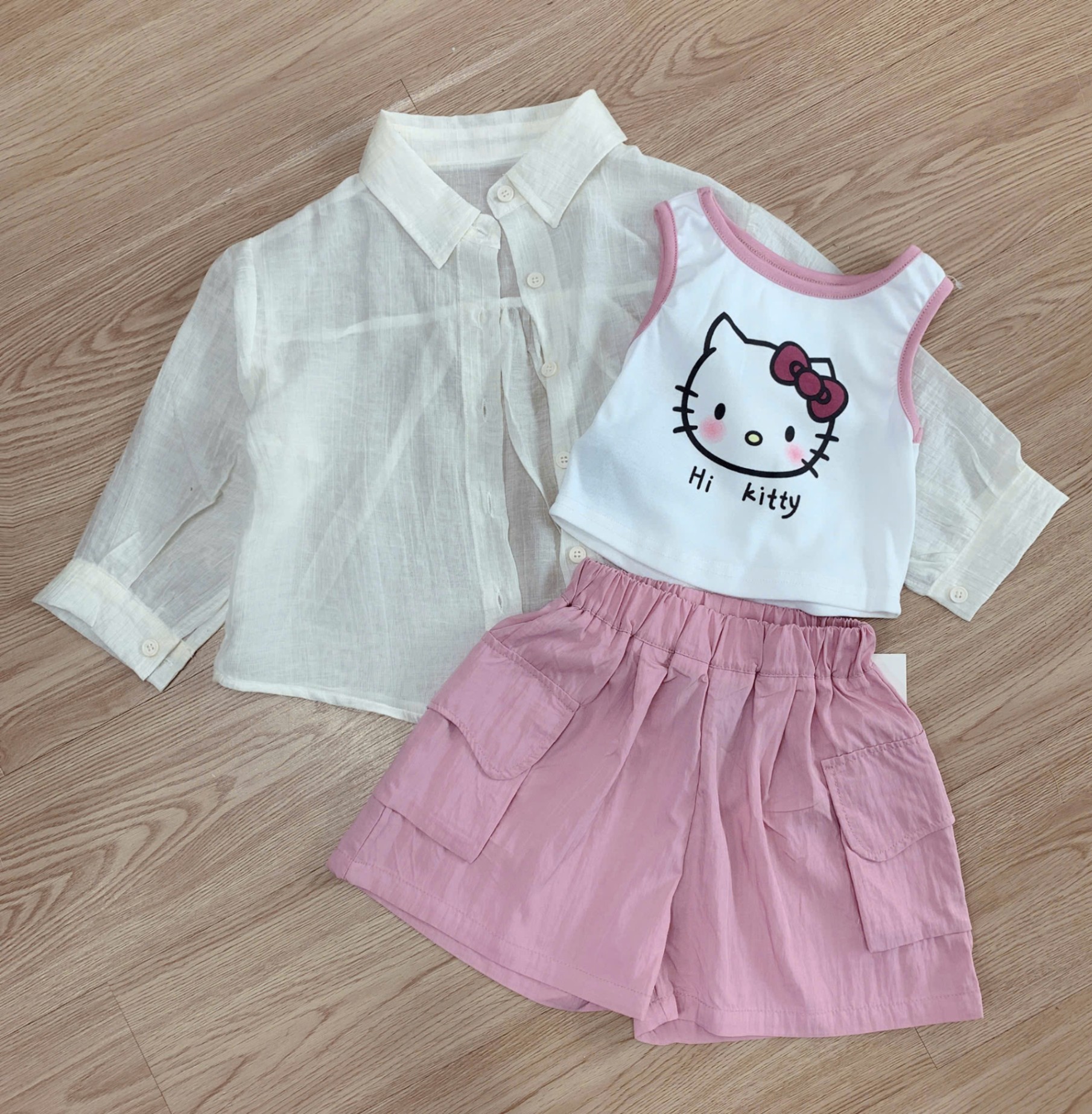 set 3ct áo sơ mi + áo 3 lỗ + quần
