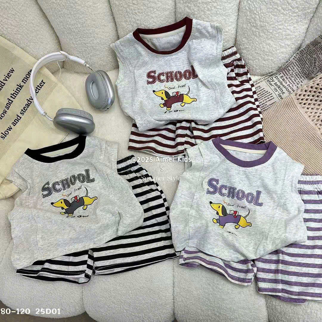 25D01 - bộ 3 lỗ kẻ hình cún SCHOOL