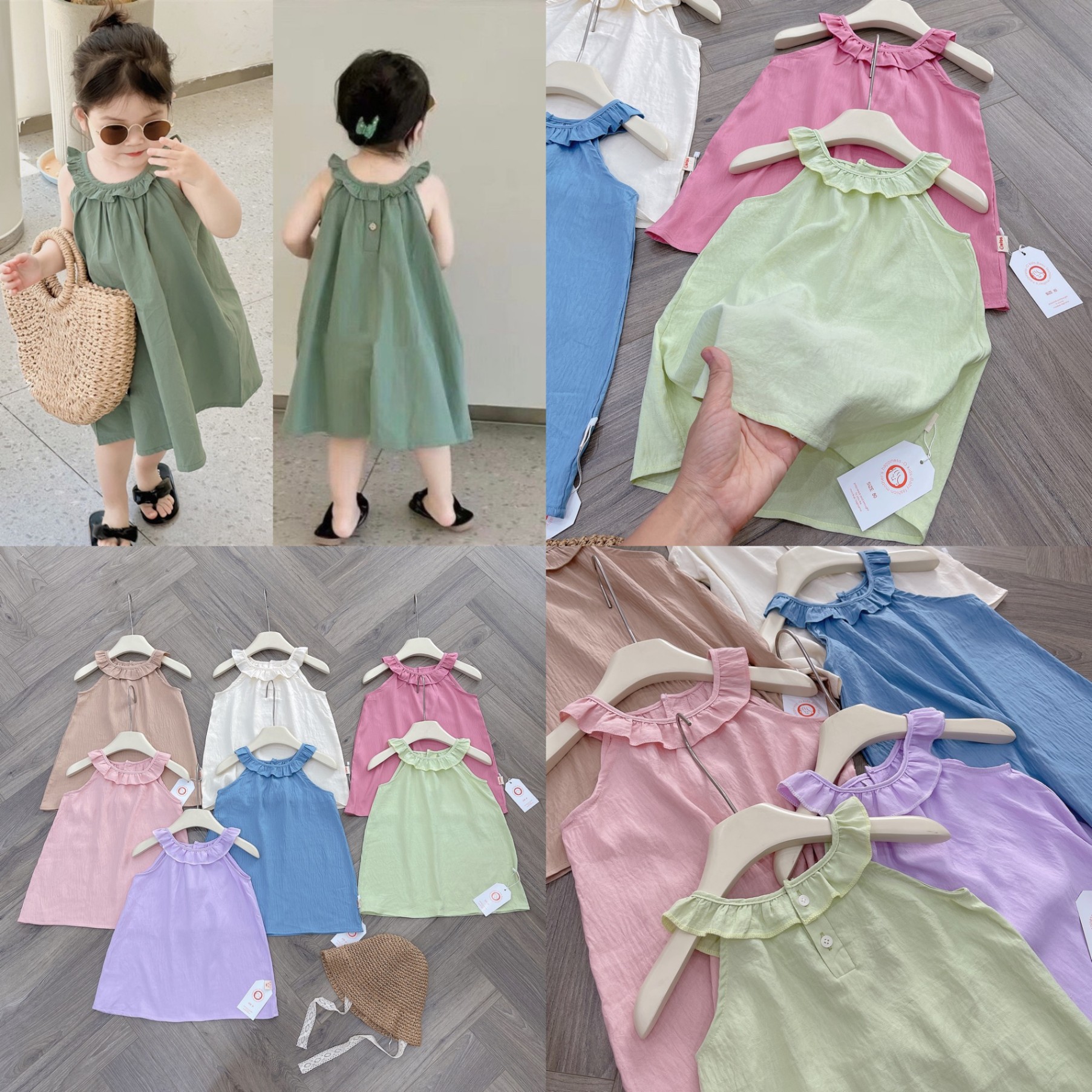 OK33 - VÁY YẾM ĐŨI CỔ BÈO THIẾT KẾ O KIDS
