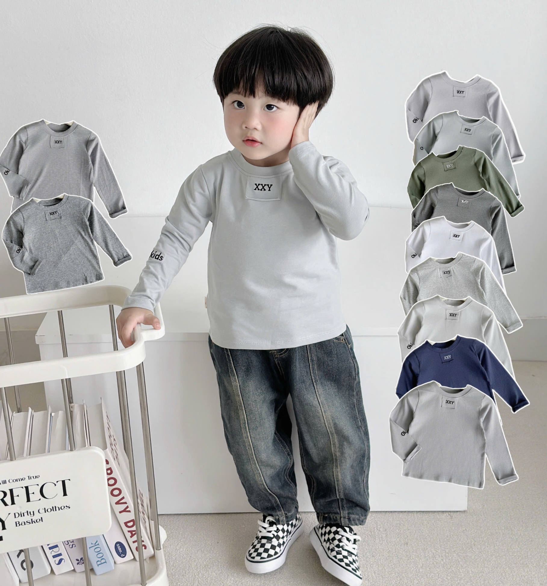 OAD47 - ÁO COTTON DÀI TAY XXY BÉ TRAI