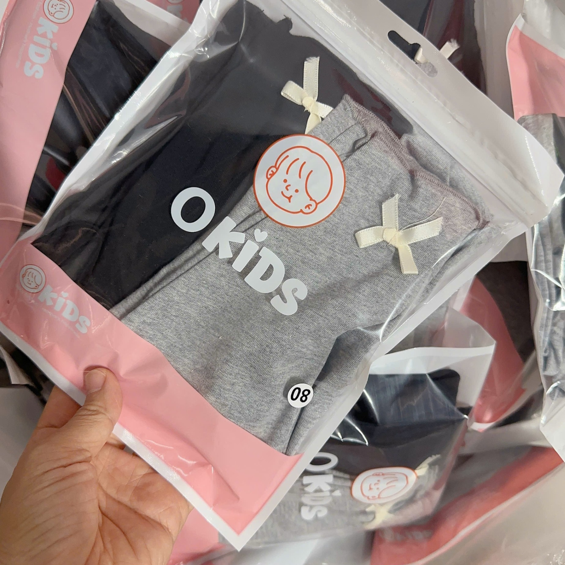 OS2Q58- SET 2 QUẦN DÀI COTTON ĐÍNH NƠ