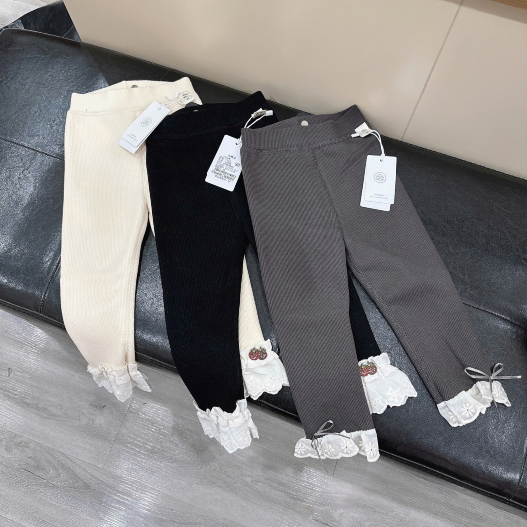 Quần legging lót lông gấu ren TD23