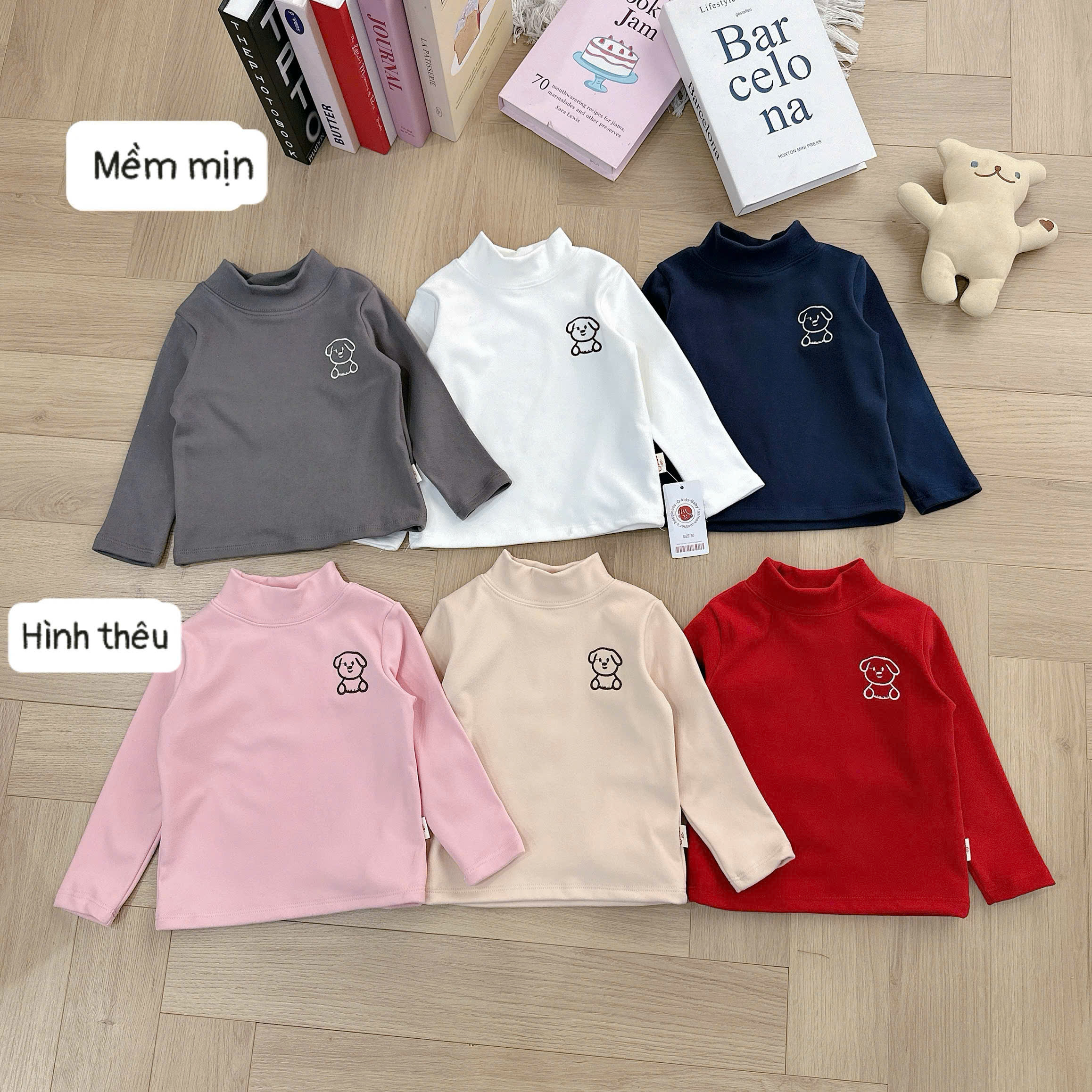 AGN75- ÁO GIỮ NHIỆT THÊU CÚN BÉ