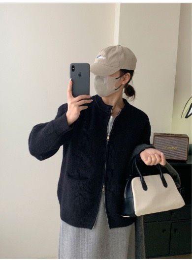 AL01-ÁO CARDIGAN LEN KHOÁ 2 CHIỀU