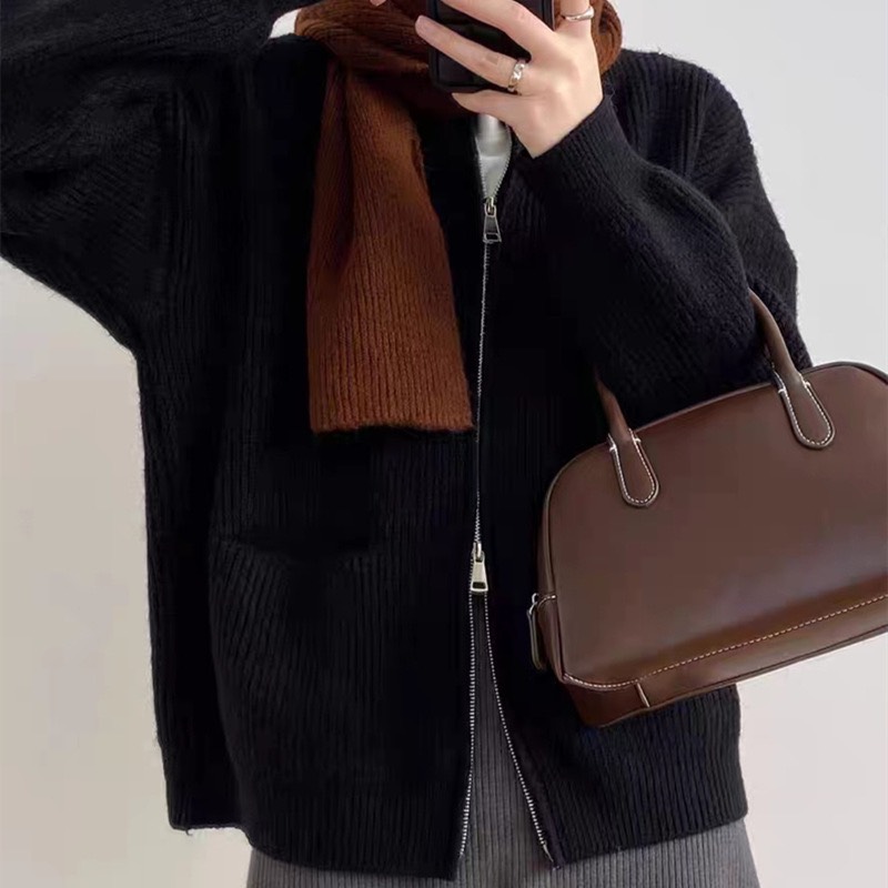 AL01-ÁO CARDIGAN LEN KHOÁ 2 CHIỀU