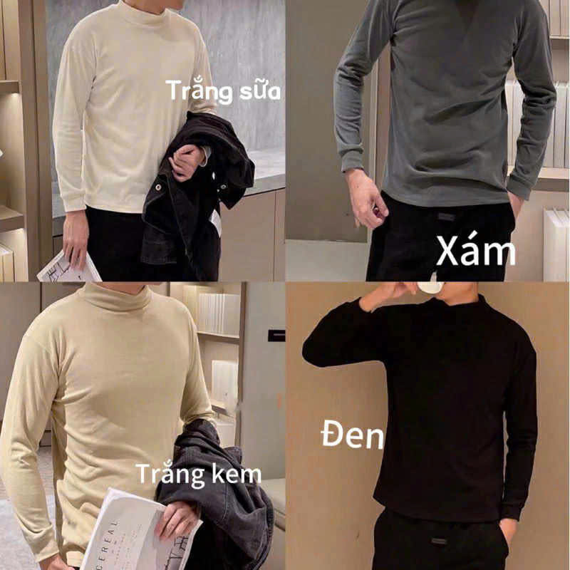 ÁO GIỮ NHIỆT NAM TRƠN HỘP TRẮNG