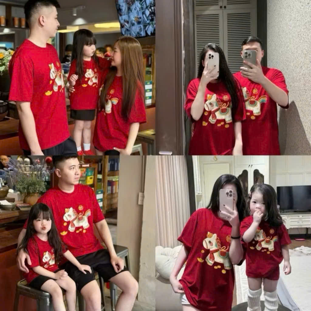 ÁO PHÔNG GIA ĐÌNH NGỰA ĐỎ