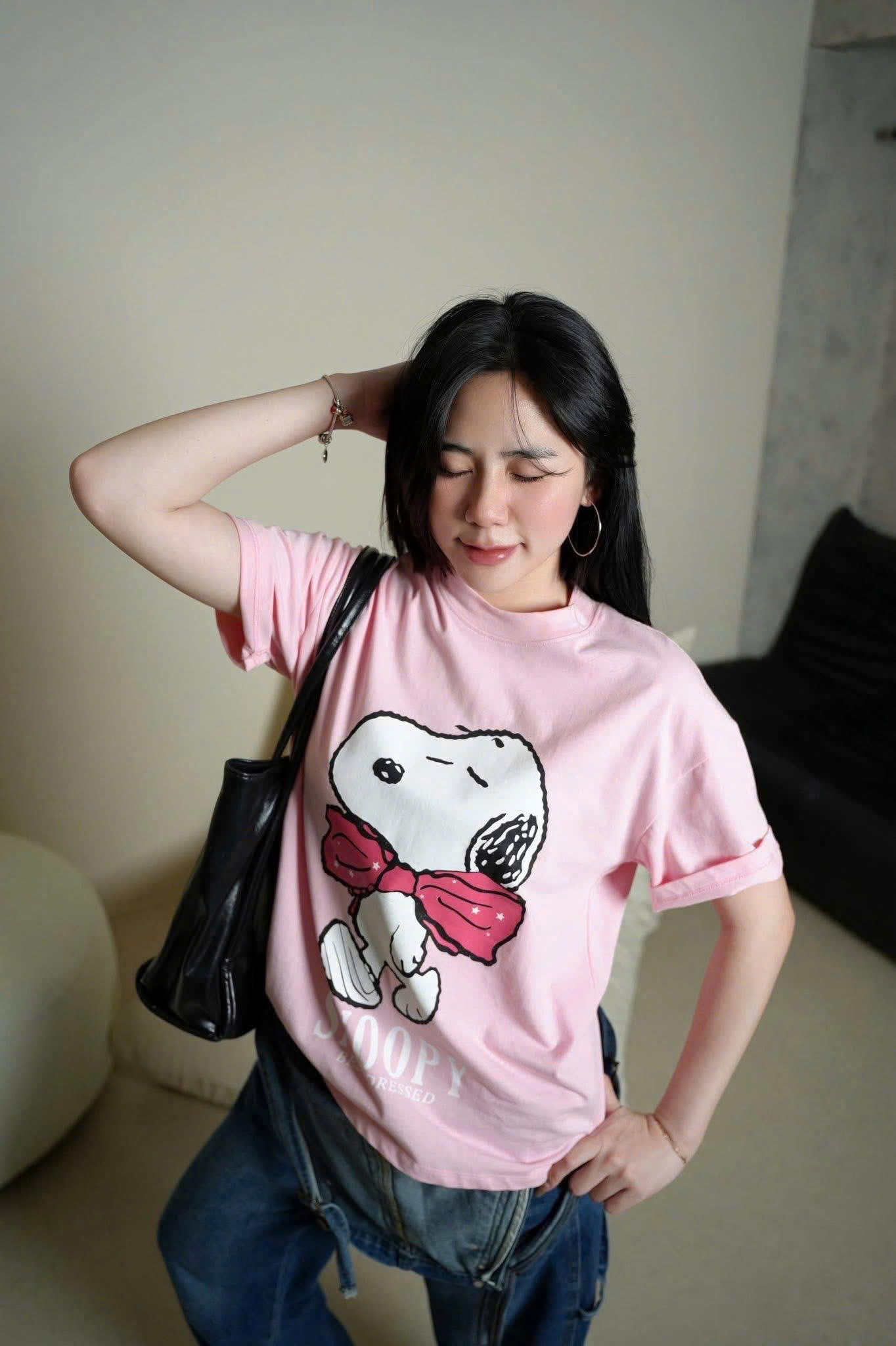 AP87 - ÁO PHÔNG CỘC HỒNG SNOOPY NỮ