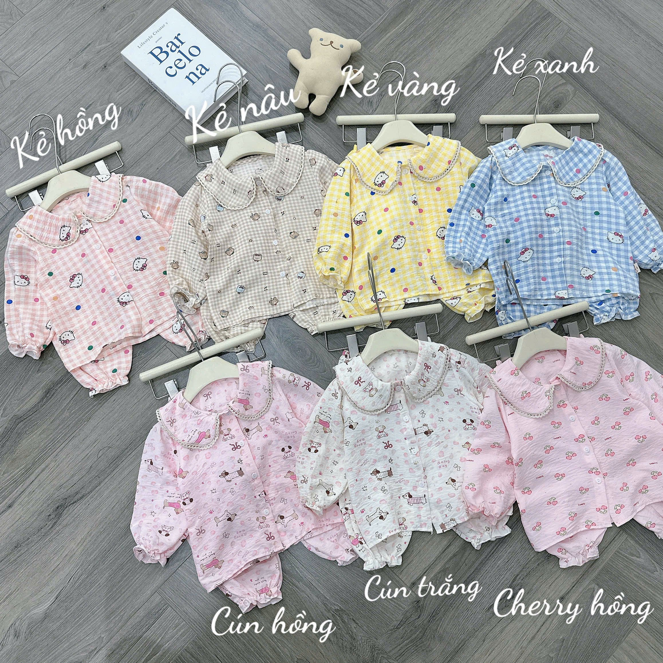 Bộ pyjama Cổ Sen dài tay cao cấp