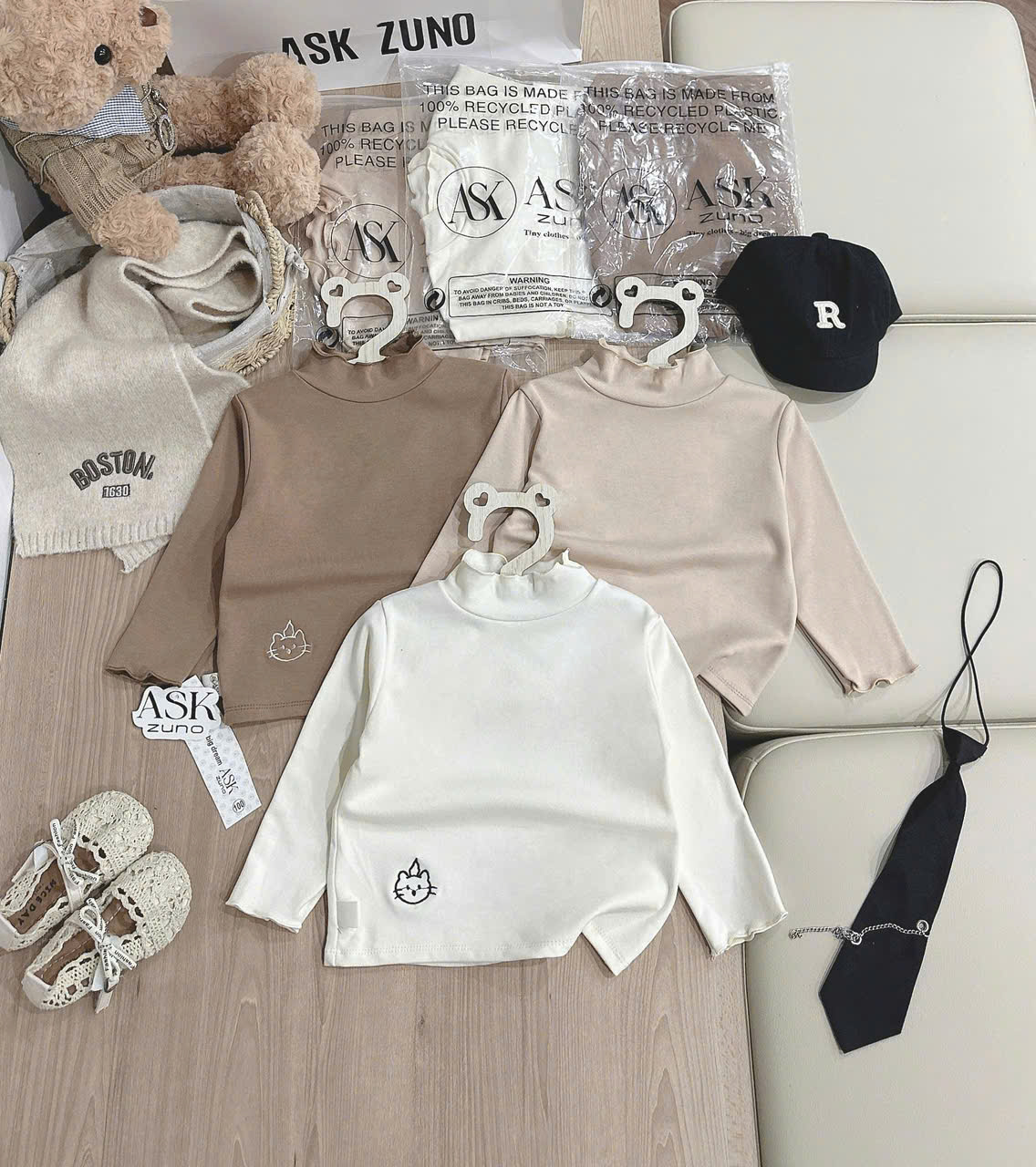 CB37-SET 3 ÁO GIỮ NHIỆT ZIP LÔNG THÊU MÈO