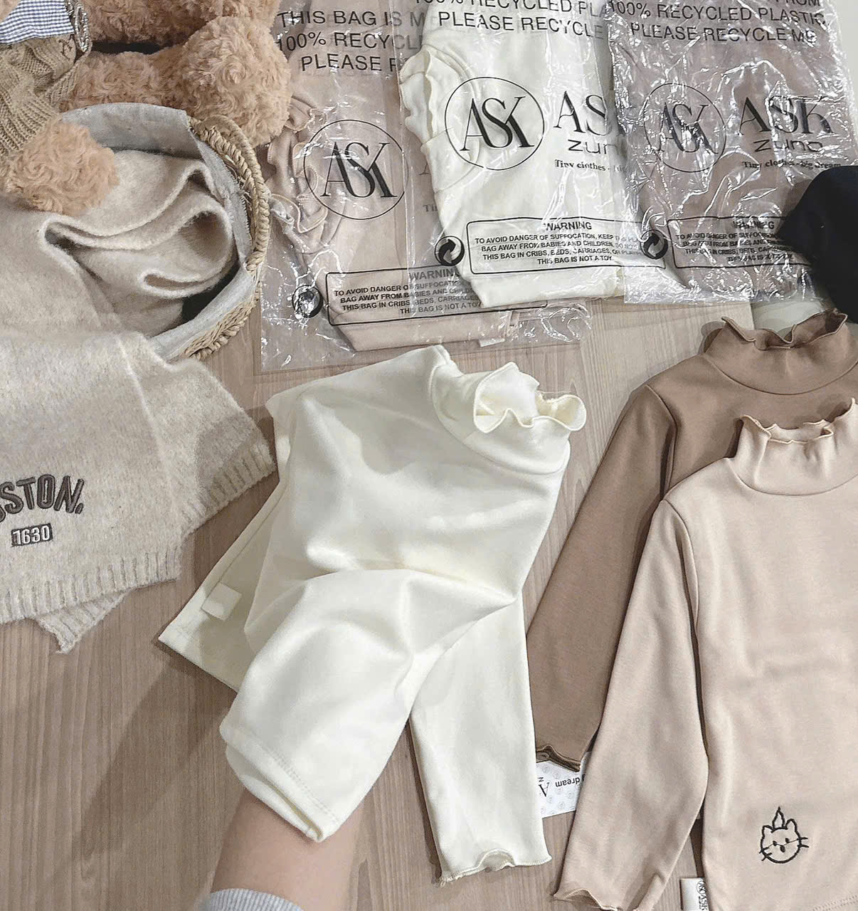 CB37-SET 3 ÁO GIỮ NHIỆT ZIP LÔNG THÊU MÈO