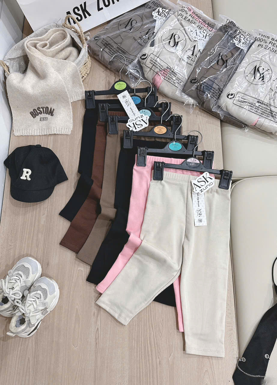 CB44- SET 3 QUẦN LEGGING TRƠN ZIP LÔNG TRAI GÁI