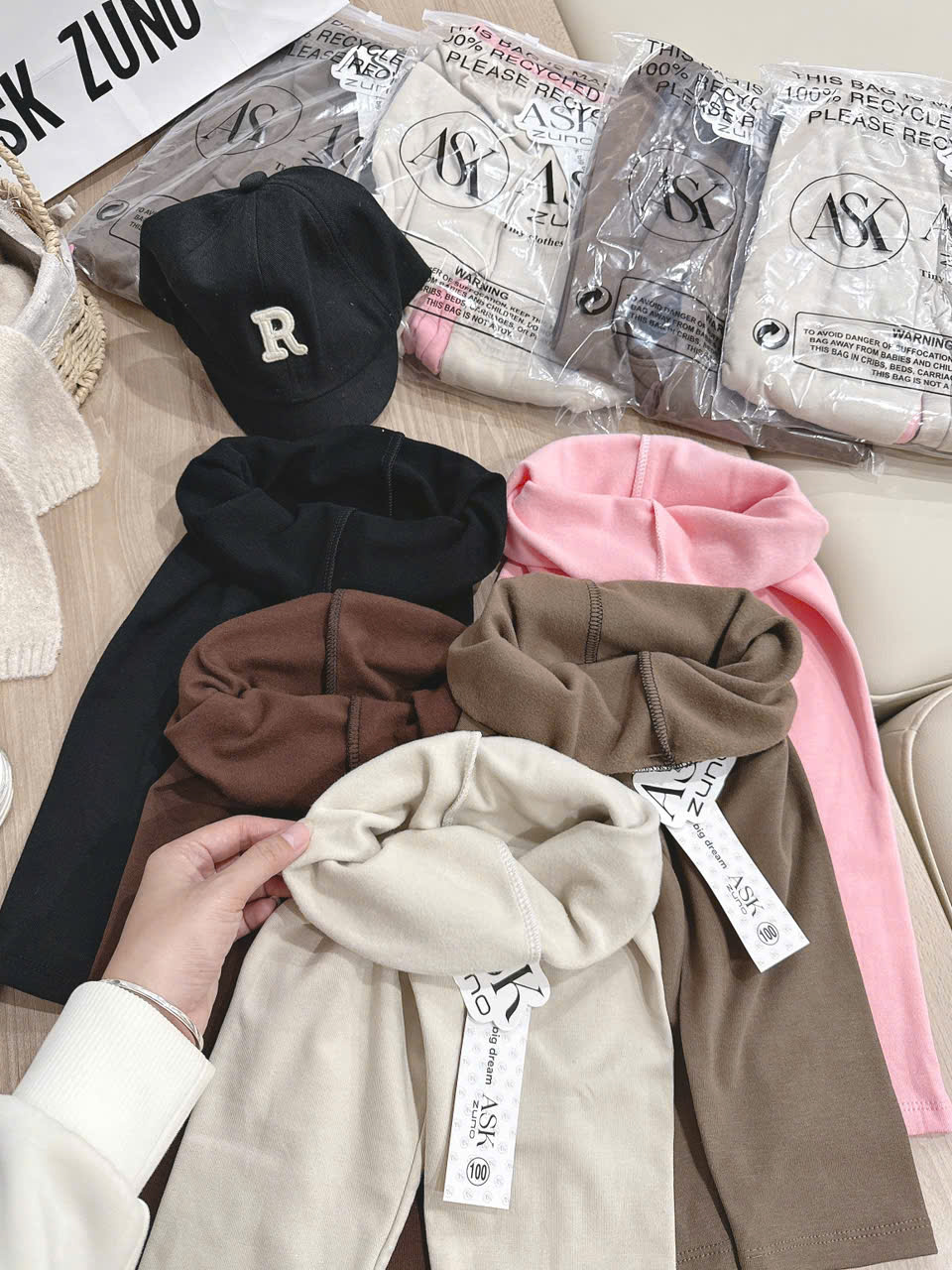 CB44- SET 3 QUẦN LEGGING TRƠN ZIP LÔNG TRAI GÁI