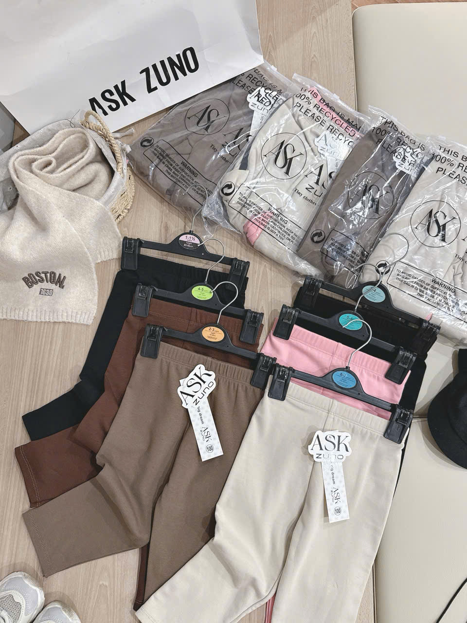CB44- SET 3 QUẦN LEGGING TRƠN ZIP LÔNG TRAI GÁI