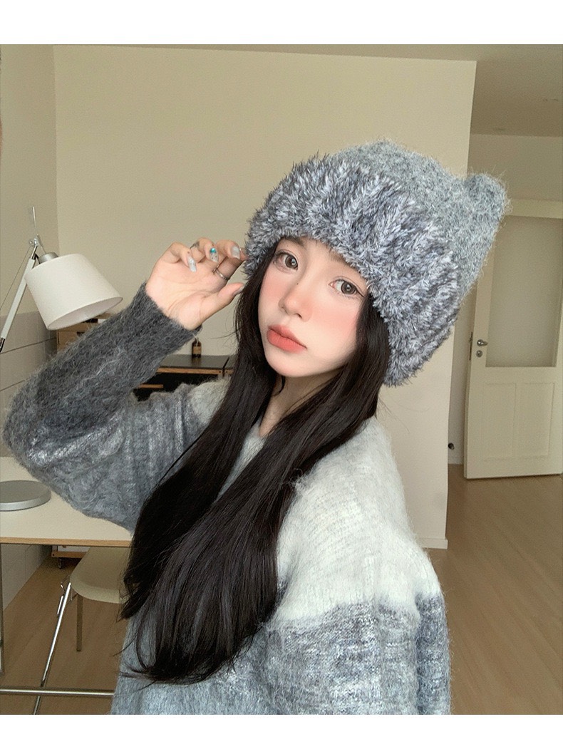 ML48-MŨ LEN TAI MÈO NỮ SIÊU ẤM