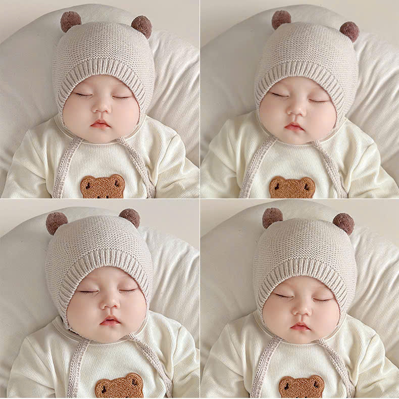 MŨ LEN DỆT KIM QUẢ BÔNG NHỎ