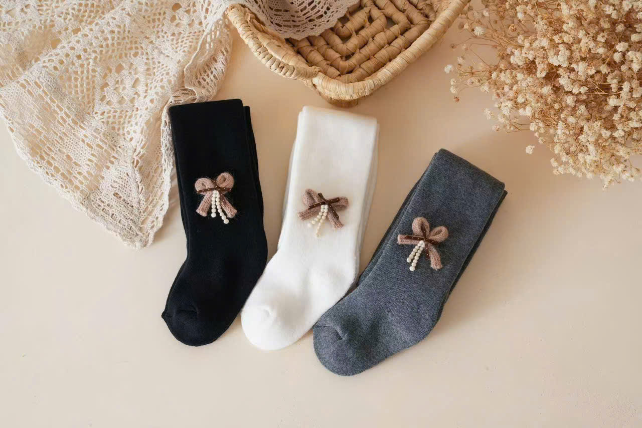 QUẦN LEN LIỀN BÀN ĐÍNH NƠ SIÊU DÀY-LB NƠ