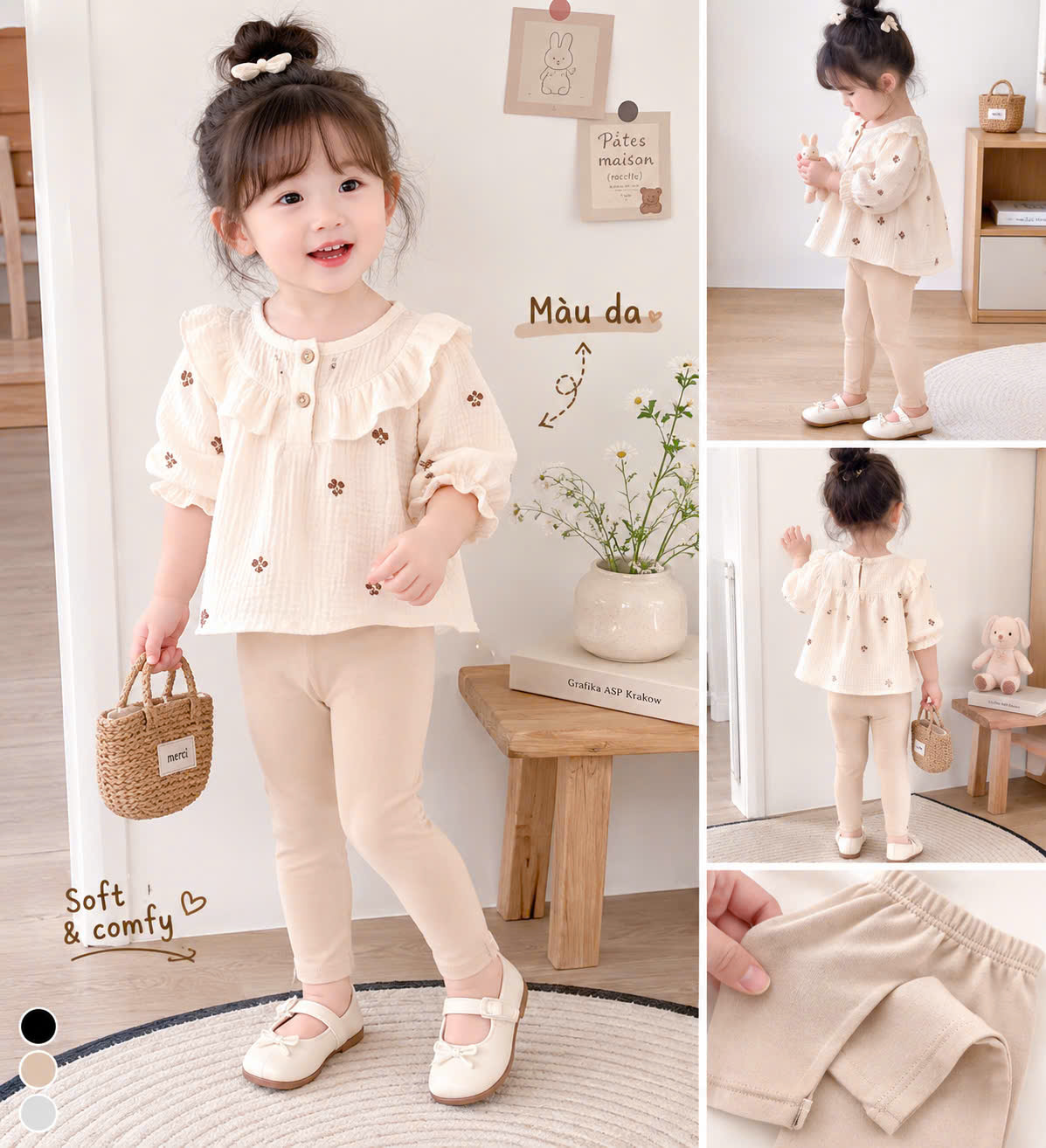 SET 3 QUẦN LEGGING COTTON DÀI( MỚI)