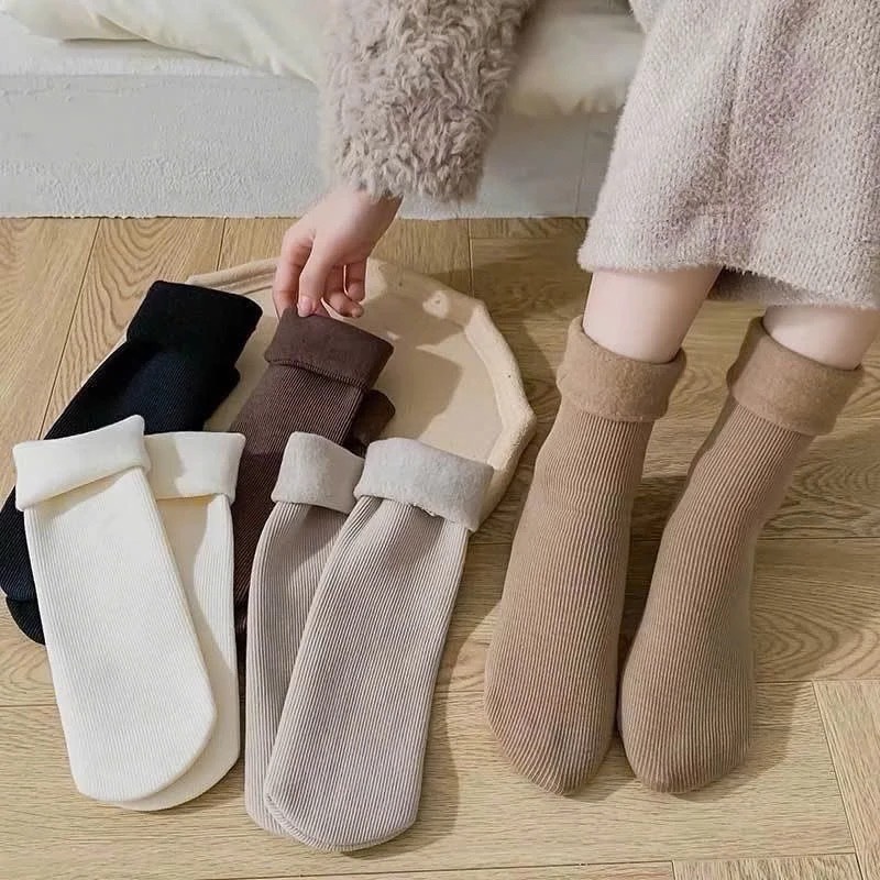 VỈ 10 ĐÔI TẤT GÂN TRƠN LÓT LÔNG