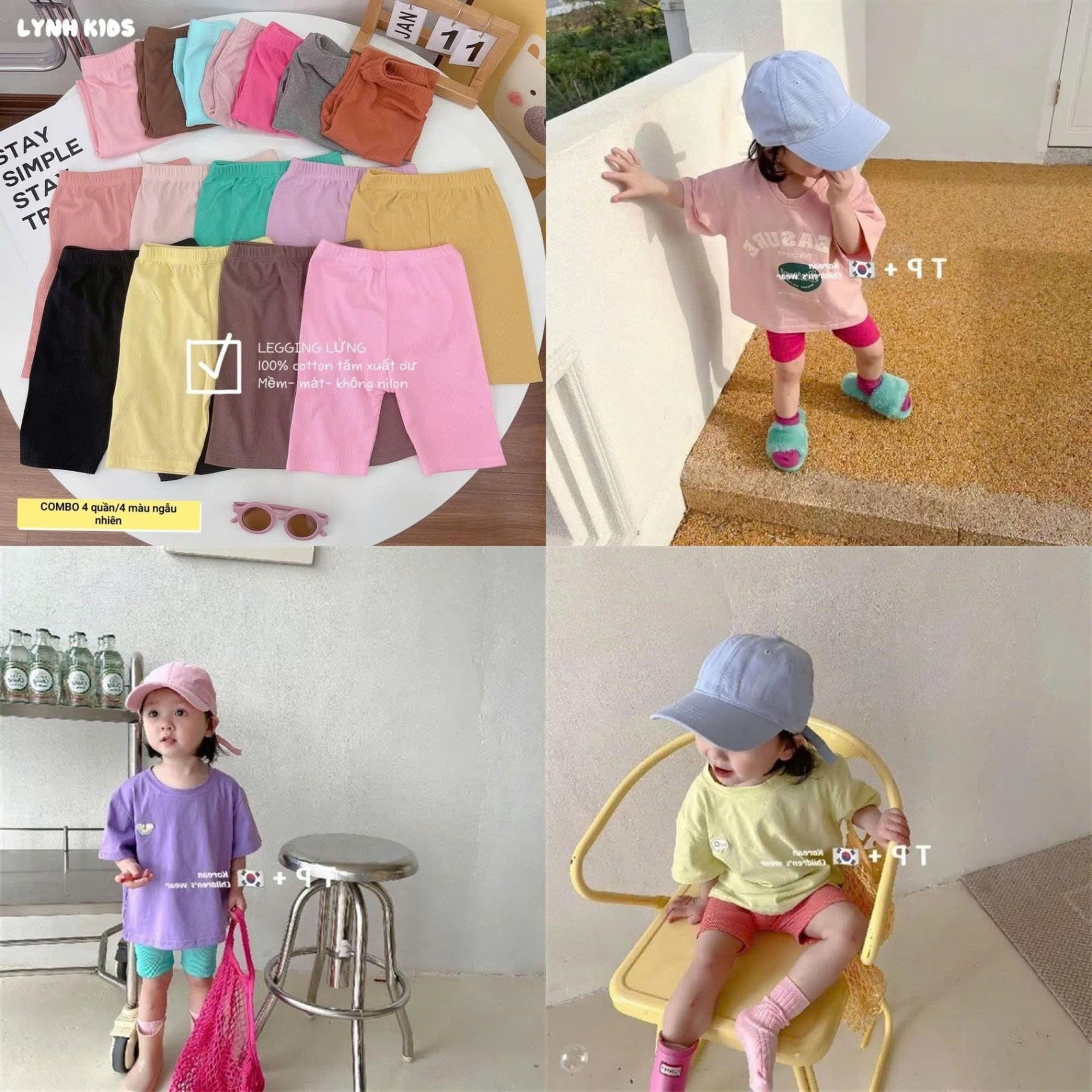 XẢ TẶNG SET 4 LEGGING LỬNG TĂM TRƠN