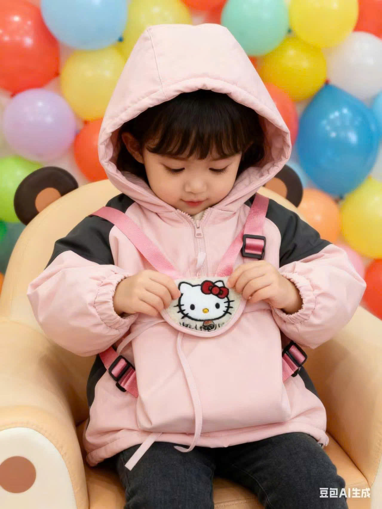 áo khoác phao hồng mèo kitty 609