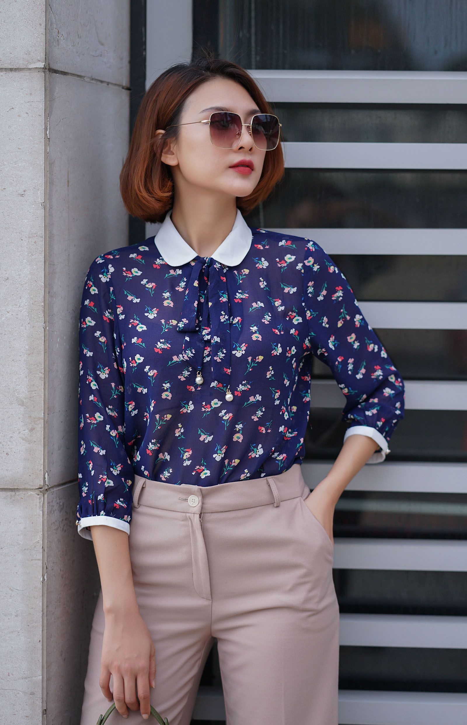 ÁO VOAL CỘT NƠ TD-LA00478