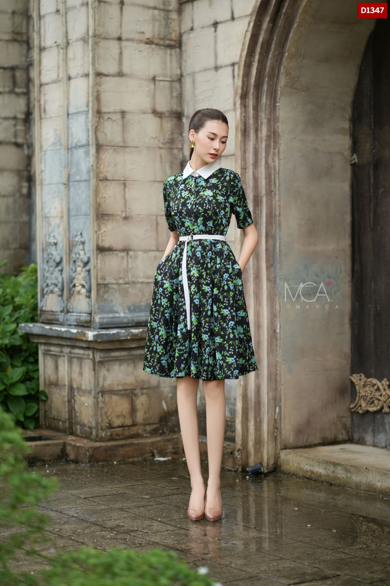 ĐẦM SM TƠ GẤM PHỐI CỔ-D1347