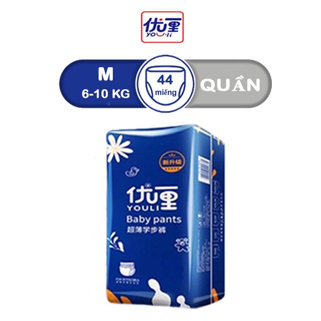 Tã Bỉm YOULI Xanh Quần Size M44*2 cho bé 6-10kg