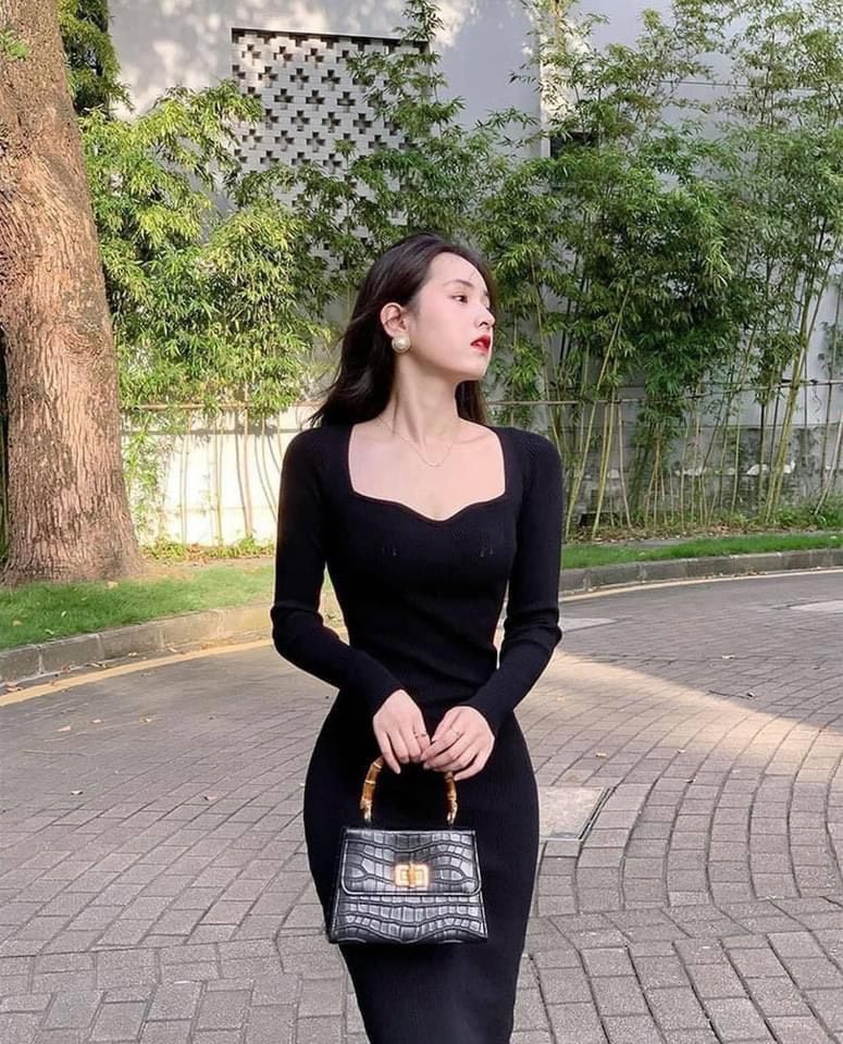 Váy đầm trung niên cho mẹ màu đen body dự tiệc Linhnastore | Shopee Việt Nam