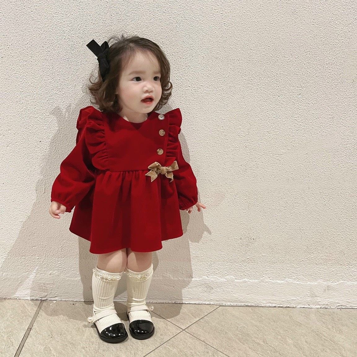 Shop quần áo trẻ em tại Hải Phòng - Váy đỏ Trung Hoa cổ tàu cao cấp