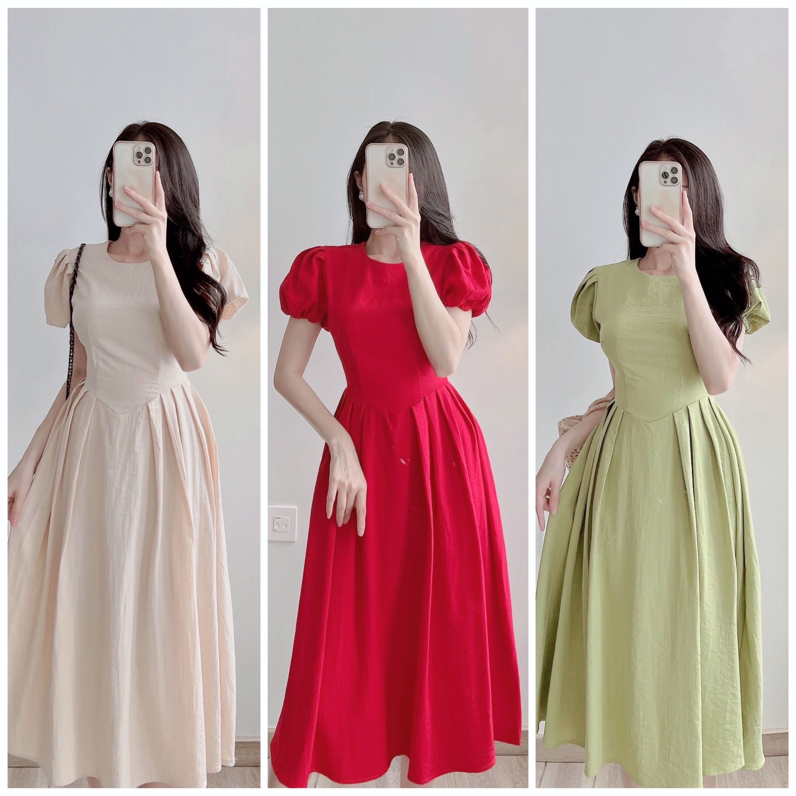 Chân váy Nữ mềm mịn màu trơn đơn giản phong cách Hàn Quốc - Màu Đỏ - Shop  quần áo NiNa